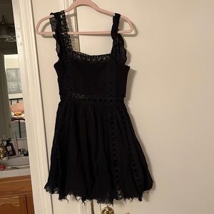 Free People Verona Black Cotton Mini Dress